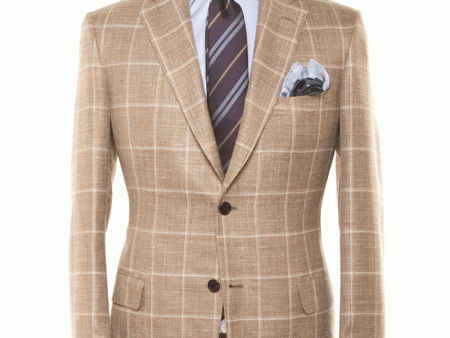 Beige Windowpane Sportcoat For Sale