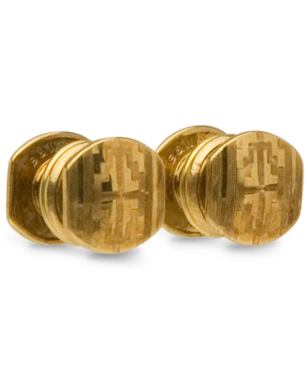 Yellow Gold-Filled Snap Cufflinks Cheap