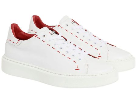 White with Red Stitch Sneaker Online Sale