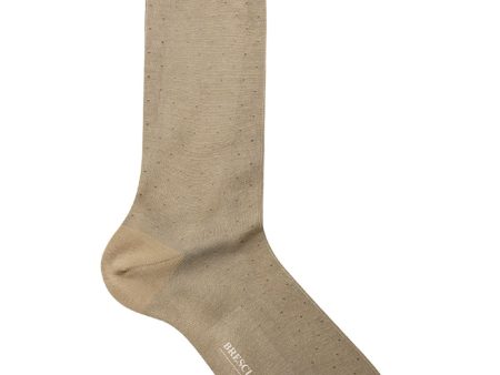 Beige and Blue Pindot Midcalf Sock Cheap