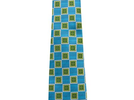 Aqua and Green Geometric Tie Supply