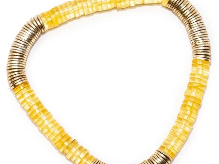 14k Gold and Yellow Acrylic Stretch Bracelet Online Sale