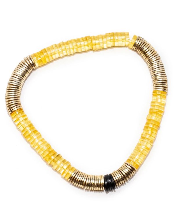 14k Gold and Yellow Acrylic Stretch Bracelet Online Sale