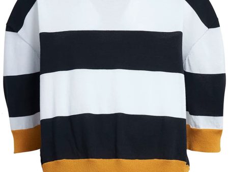 Black and White Wide Stripe Sweater on Sale