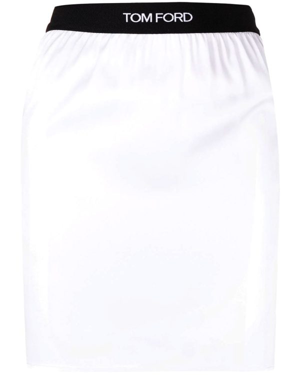 White Silk Satin Mini Skirt Sale