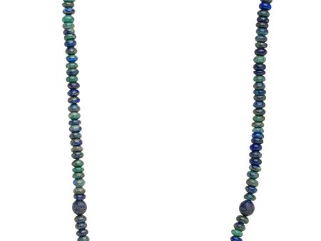 Azurite and Faceted Lapis Sterling Silver Necklace Online Hot Sale