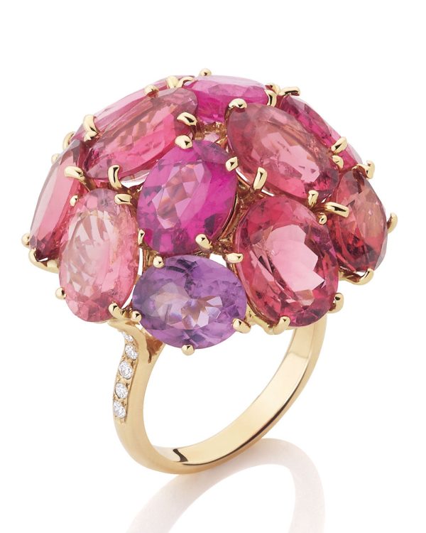 18k Yellow Gold Pink Tourmaline Ring Online Sale