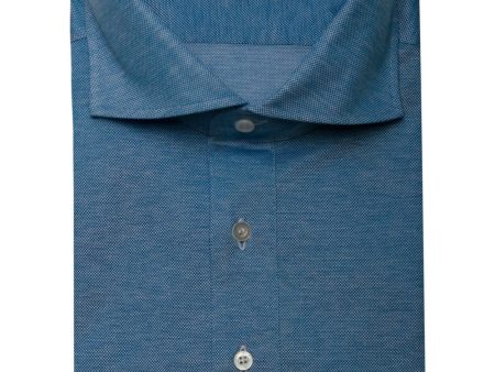 Turquoise Pique Self Collar Polo For Cheap