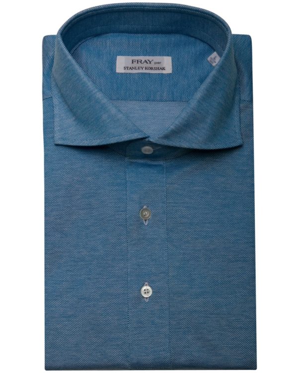 Turquoise Pique Self Collar Polo For Cheap