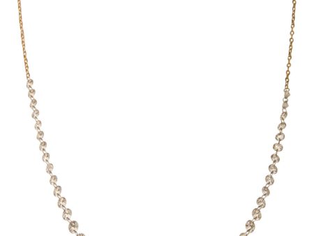 18k Yellow Gold Floating Sequenced Diamond Necklace For Cheap