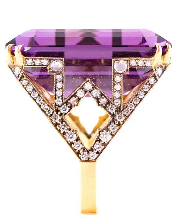 Amethyst and Diamond Cocktail Ring Supply