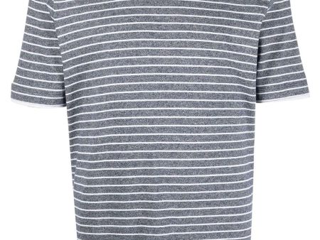 White and Blue Stripe T-Shirt Online Hot Sale