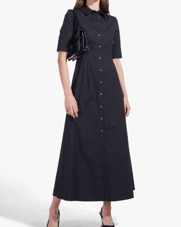 Black Button Down Joan Maxi Dress For Sale