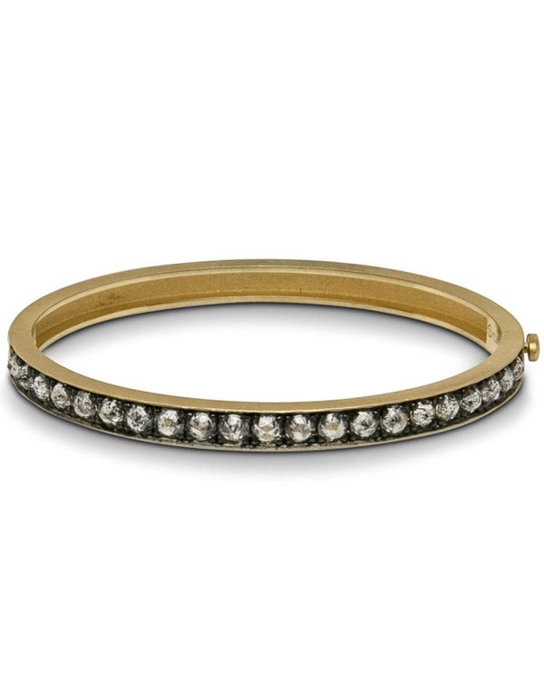 18k Yellow Gold Large Grey Diamond Bracelet Online Hot Sale