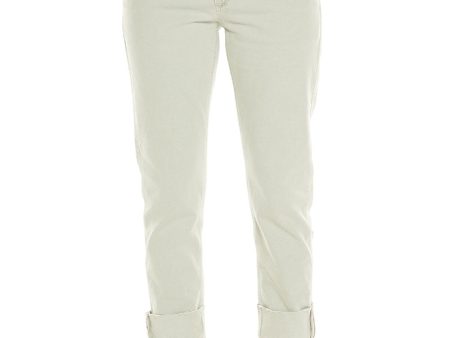 Bamboo Straight Leg Cuffed Denim Pant Online Hot Sale