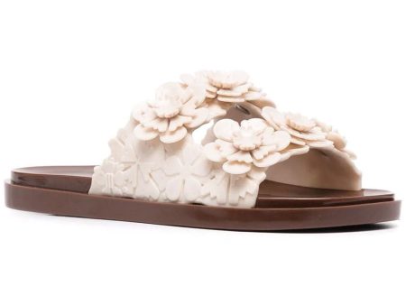 Blossom Sandal in Ivory and Brown For Discount