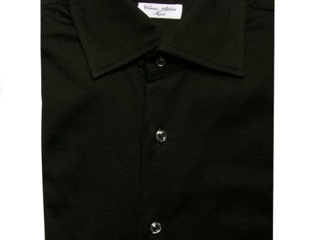 Black Knit Dress Shirt For Sale