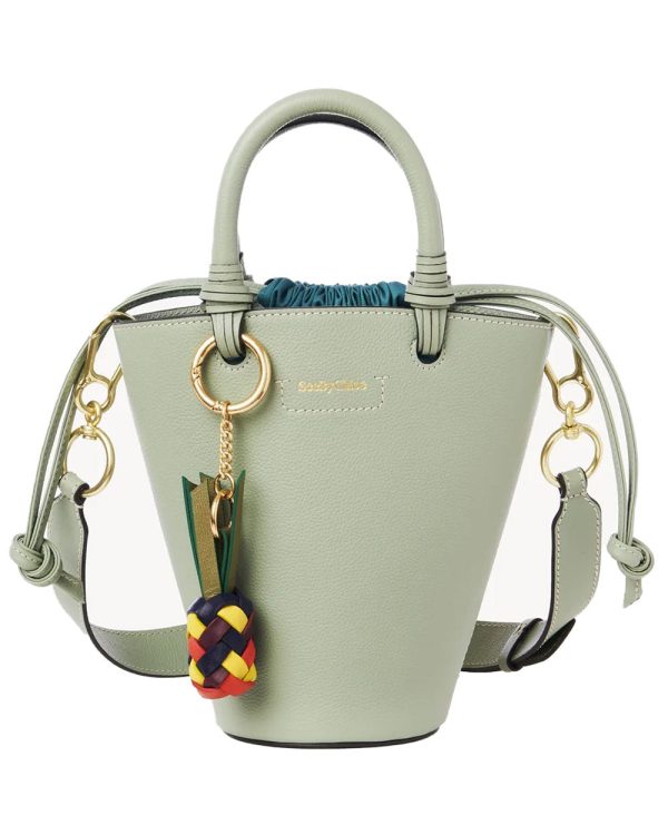 Small Cecilya Tote in Steel Green on Sale