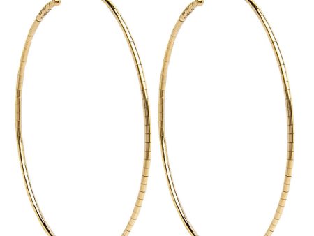 Yellow Gold Diamond Post Large Hoop Earrings For Discount