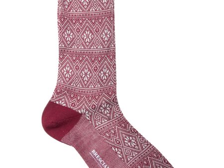 Wool Christmas Fair Isle Socks in Red Fashion