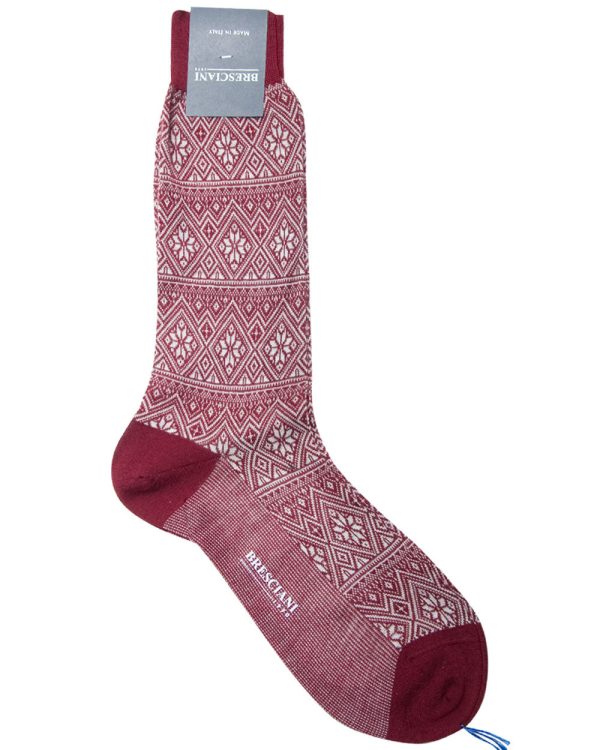 Wool Christmas Fair Isle Socks in Red Fashion