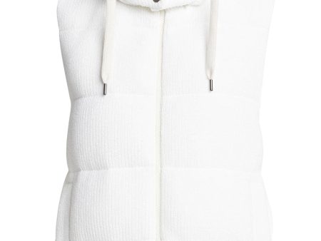 Bianco Cotton Paillette Hooded Vest Cheap