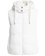 Bianco Cotton Paillette Hooded Vest Cheap