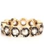 14k Yellow Gold Diamond Honeycomb Stack Band Ring Hot on Sale