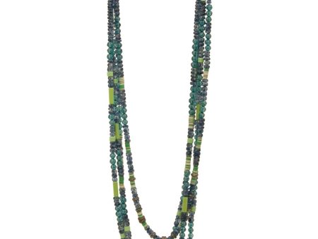 Apatite, Kyanite, and Enamel Multi Strand Necklace Hot on Sale