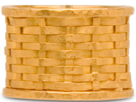 24k Yellow Gold Large Rattan Ring Online now