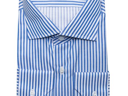 White and Blue Stripe Sport Shirt Sale