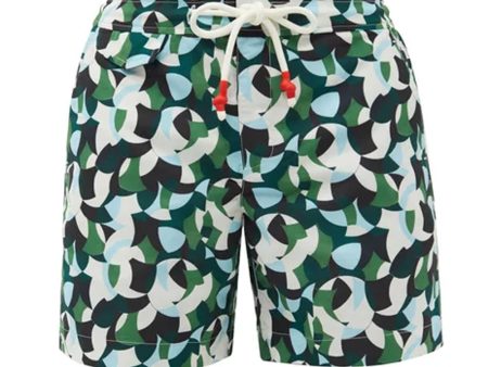 Standard Moissan Drawcord Swim Short in Green and Blue Online Hot Sale