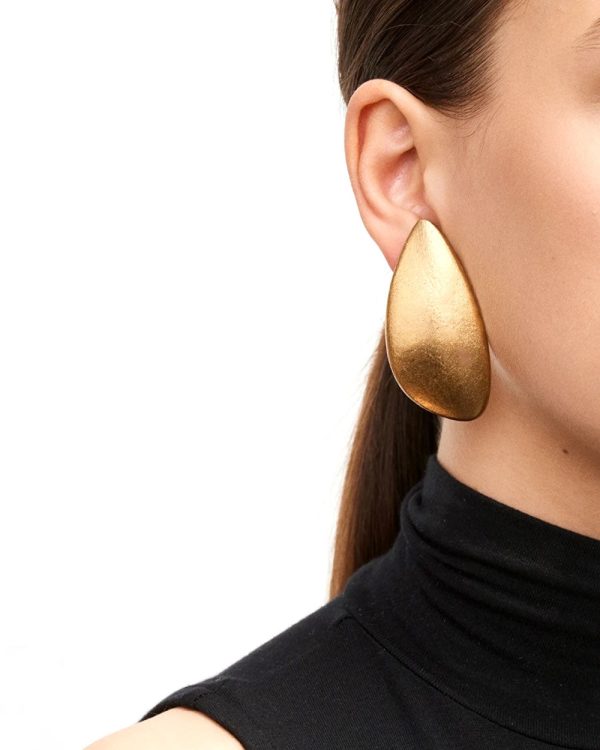 Acacia Wood and Gold Foil Medellin Earrings For Cheap