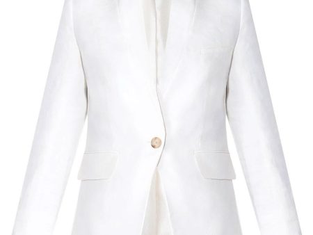 White Upcollar Dickey Jacket Cheap