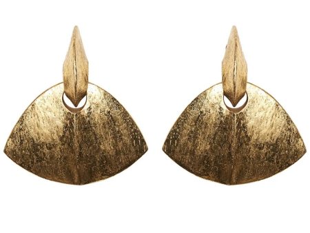 Acacia Wood and Gold Foil Florence Fan Earrings Discount