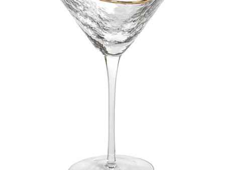 Apertivo Triangular Martini Glass with Gold Rim Online now