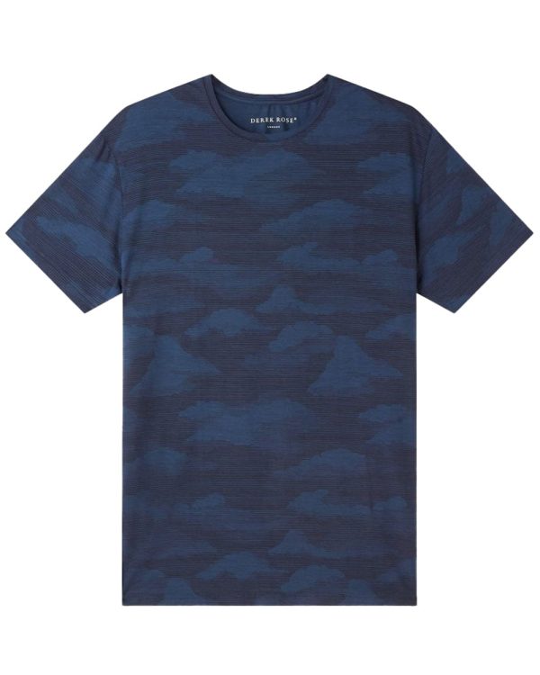 Micro Modal Stretch T-Shirt in Navy Cloud on Sale