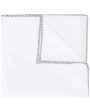 White and Brown Trim Pocket Square Hot on Sale