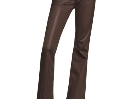 Beverly High Rise Skinny Flare Jean in Brown Hot on Sale