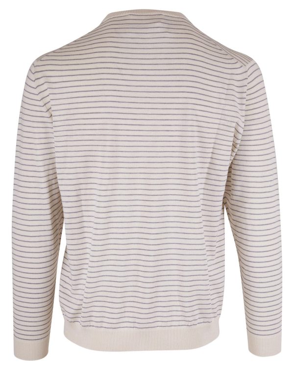 White Crewneck Stripe Sweater Fashion