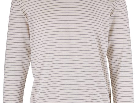 White Crewneck Stripe Sweater Fashion