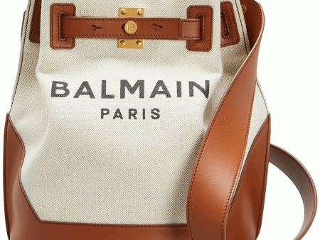 B Army Canvas Bucket Bag in Natural Maron Fashion