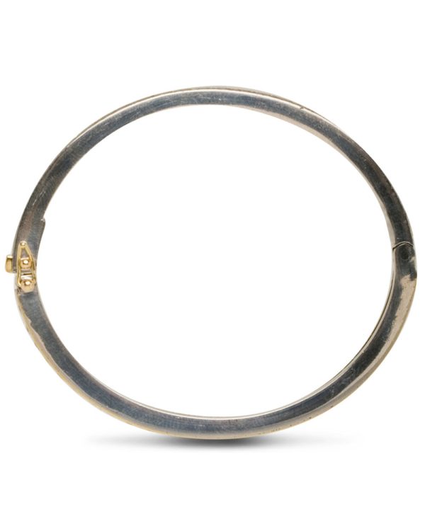 Yellow Gold and Sterling Silver Diamond Bangle Bracelet Online