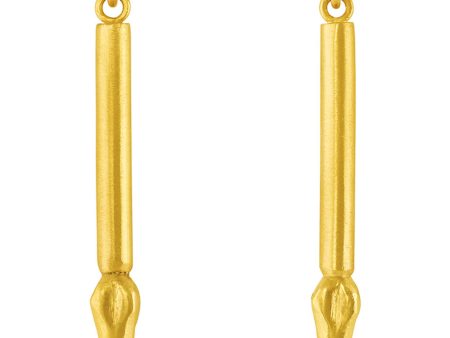 Yellow Gold Viking Orb Drop Earrings Online Hot Sale