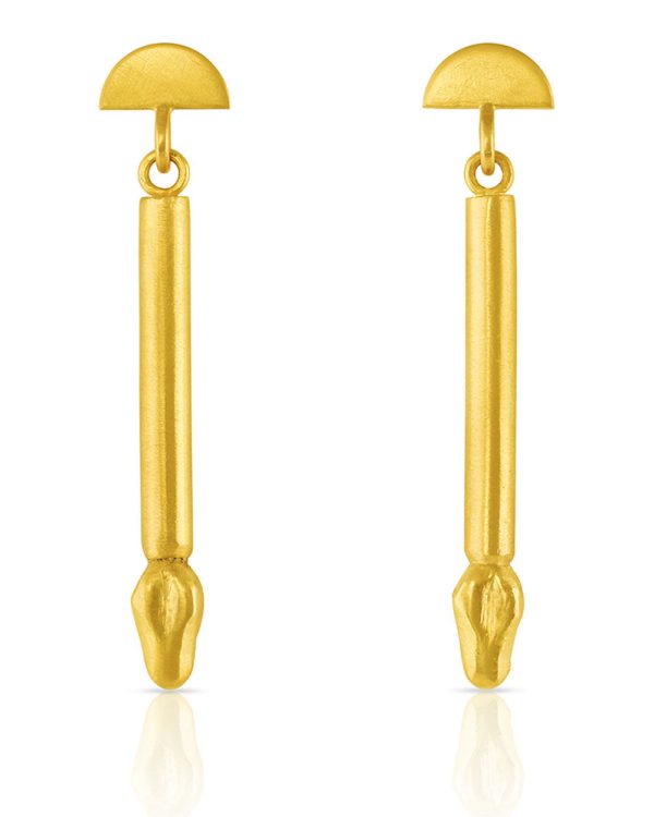 Yellow Gold Viking Orb Drop Earrings Online Hot Sale