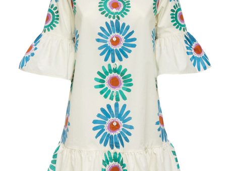 White Daisy Placee Choux Dress For Cheap