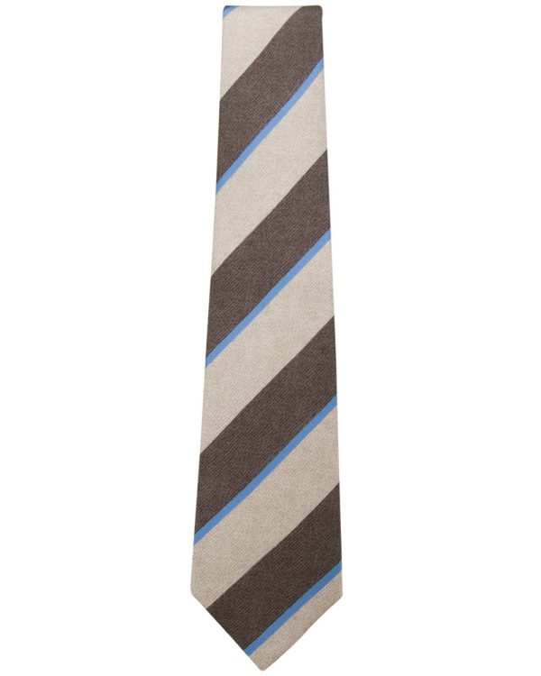 Beige and Brown Stripe Tie Fashion