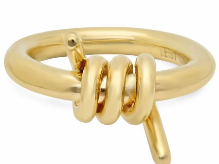 Yellow Gold Barbed Wire Ring on Sale