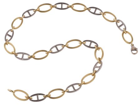 Yellow Gold and Platinum Sylva Link Necklace Supply