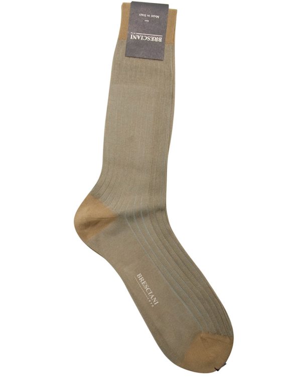 Beige and Blue Plain Midcalf Sock Discount